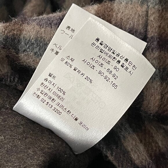 Christian Dior Wool and Alpaca Brown Plaid A-Line Dress US 10/UK 14/FR 42 - Picture 9 of 9